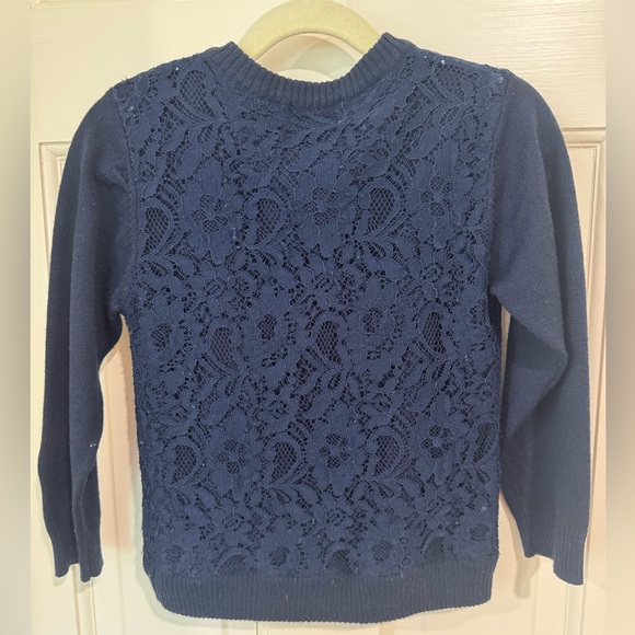 Rachel Riley Navy Sweater with Lace Inset - Picture 2 of 4